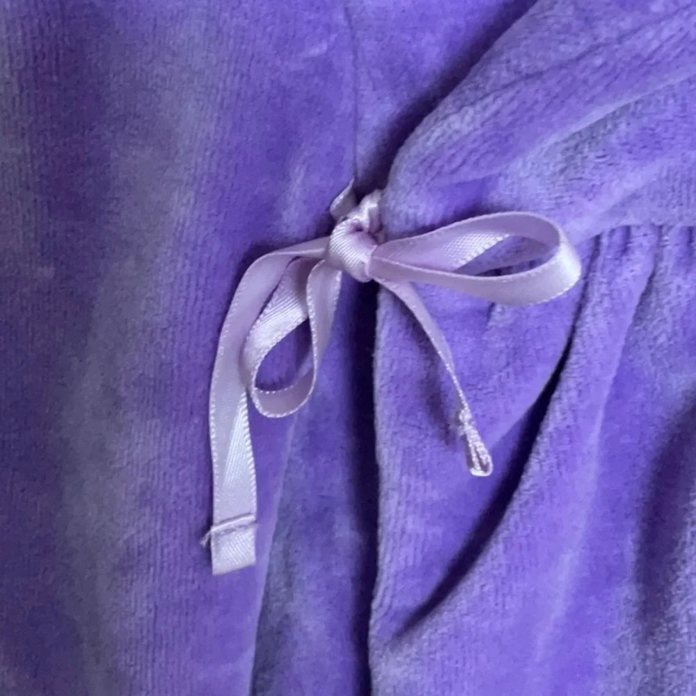 Ralph Lauren Purple Plush Velour Footed Onesie Size 9 Month Quiet Luxury Preppy